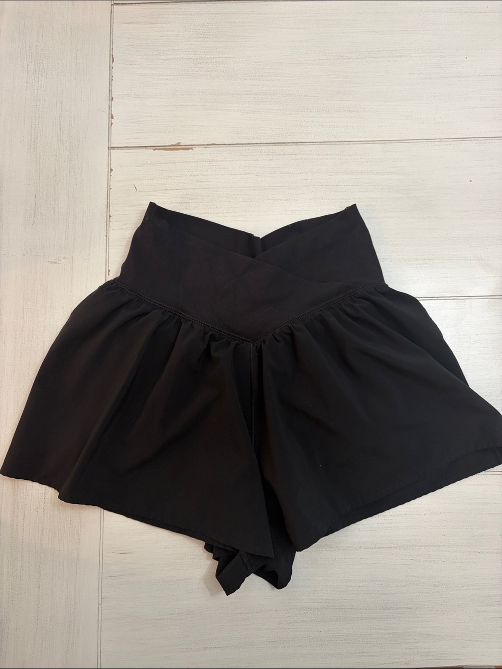 aerie Black Crossover Waist Skort Shorts